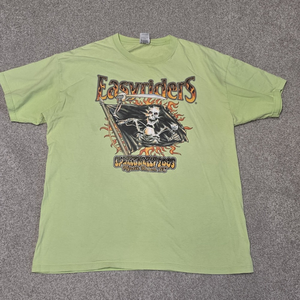 Vintage 2003 Easyriders Spring Rally Myrtle Beach SC Biker Motorcycle Tee XL Y2K